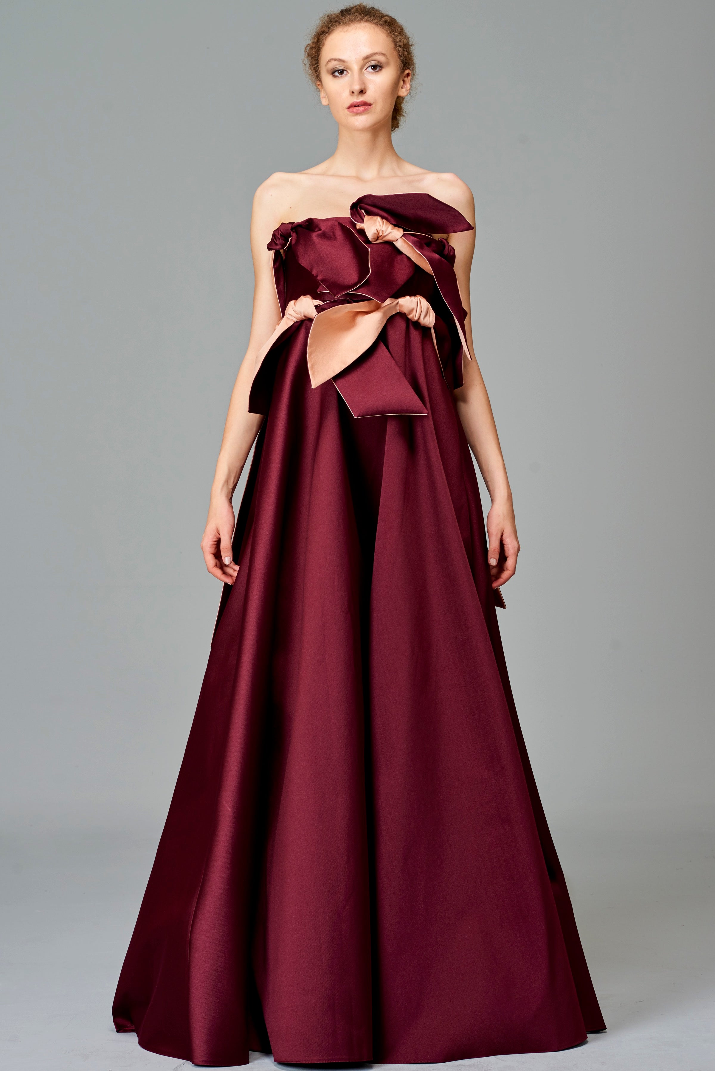 Knot Detailed Two-Toned Gown