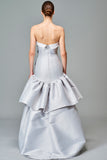 Metallic Ribbon Detailed Taffeta Gown
