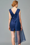 Organza Color Block Detailed Faille Short Dress