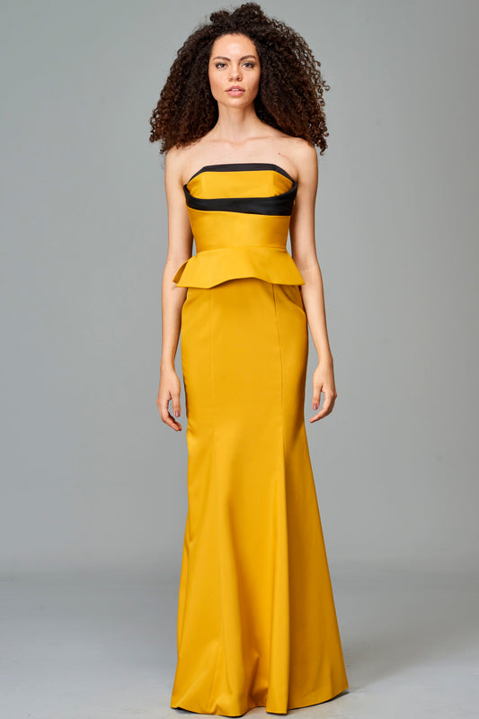 Structured Two Toned Long Dress