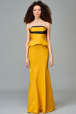 Structured Two Toned Long Dress