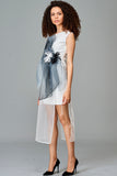 Organza Color Block Detailed Faille Short Dress