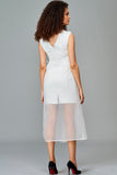 Organza Color Block Detailed Faille Short Dress