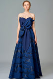 Structured Faille and Fil Coupe Gown