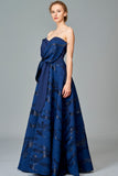 Structured Faille and Fil Coupe Gown