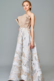 Structured Jacquard Long Dress