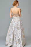 Structured Jacquard Long Dress