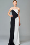 Two Toned Stretch Knit Jacquard Long Dress