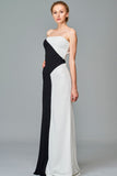 Two Toned Stretch Knit Jacquard Long Dress
