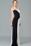 Two Toned Stretch Knit Jacquard Long Dress