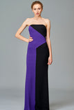 Two Toned Stretch Knit Jacquard Long Dress