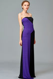 Two Toned Stretch Knit Jacquard Long Dress