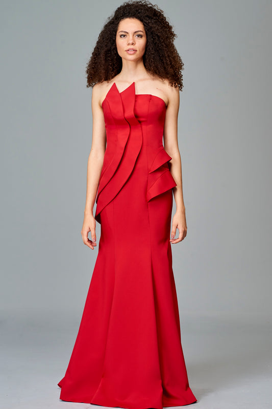 Structured Strapless Long Dress