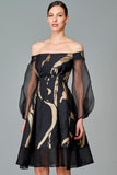 Off-Shoulder Fil-Coupe Short Dress