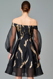Off-Shoulder Fil-Coupe Short Dress