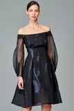 Off-Shoulder Fil-Coupe Short Dress