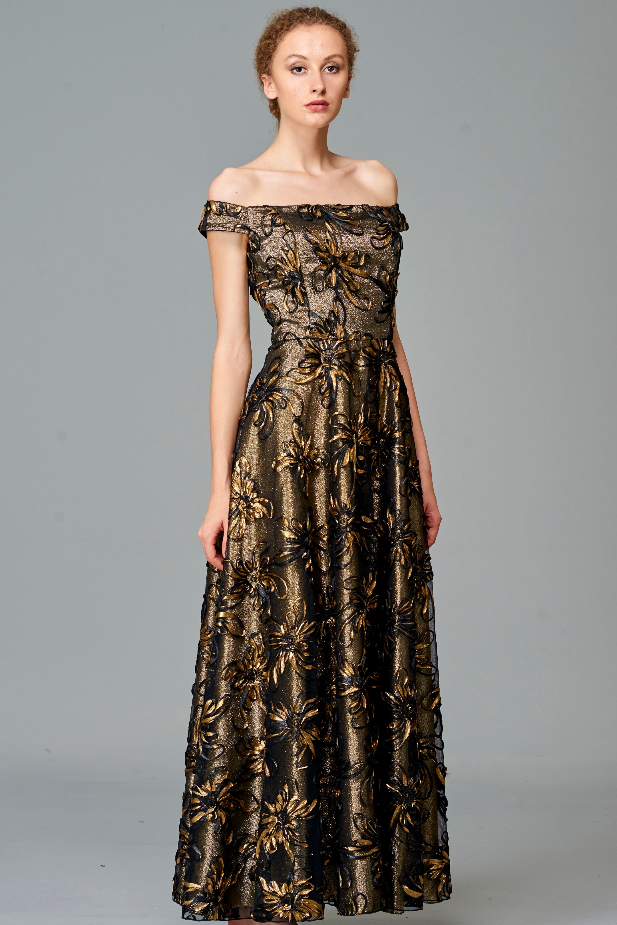 Off-Shoulder Embroideried Long Dress John Paul Ataker Off-Shoulder Embroideried Long Dress John Paul Ataker