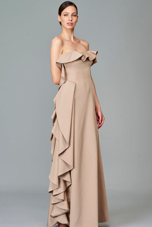 Ruffled Strapless Dress