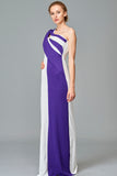Two Toned Stretch Knit Jacquard Long Dress