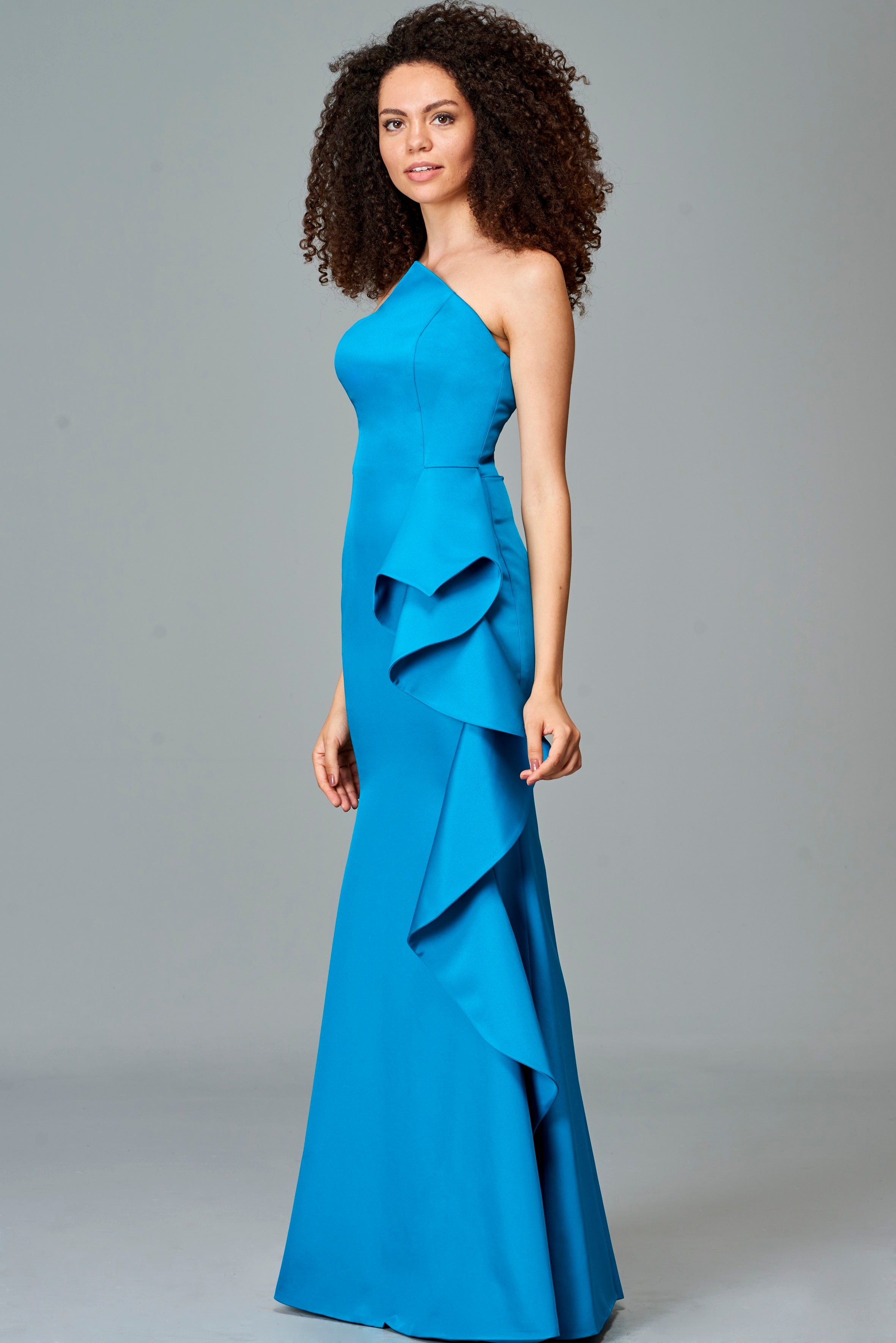 Side Ruffled Gown