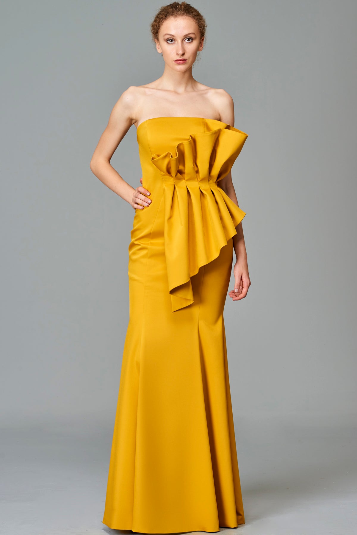Structured Strapless Long Dress