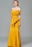 Structured Strapless Long Dress