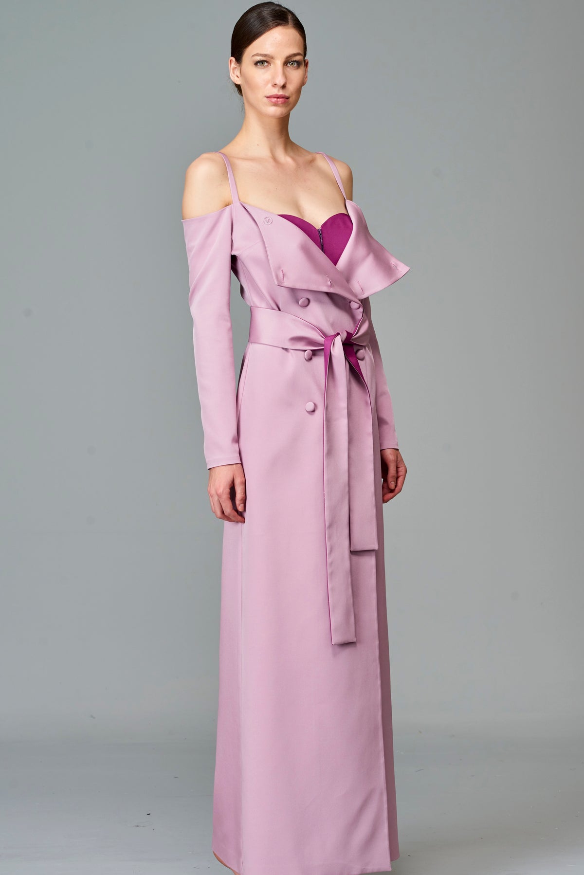 Double-Breasted Long Dress