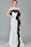 Ruffled Strapless Long Dress