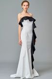 Ruffled Strapless Long Dress