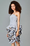 Ruffled Faille and Fil Coupe Short Dress