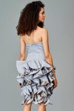 Ruffled Faille and Fil Coupe Short Dress