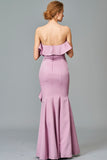 Ruffled Strapless Long Dress