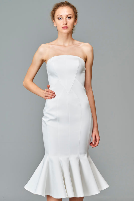 Strapless Ruffled Short Dress