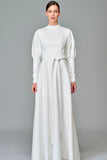 Ruffled Balloon Sleeve Dress