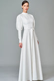 Ruffled Balloon Sleeve Dress