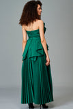 Pleated Taffeta Gown