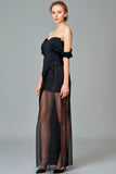 Draped Sleeve Double Viscose and Organza Dress