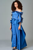 Organza Ruffled Top with Classic Pant