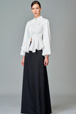 Ruffled Jacket with A-Line Long Skirt