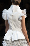 Organza Ruffled Faille Long Dress